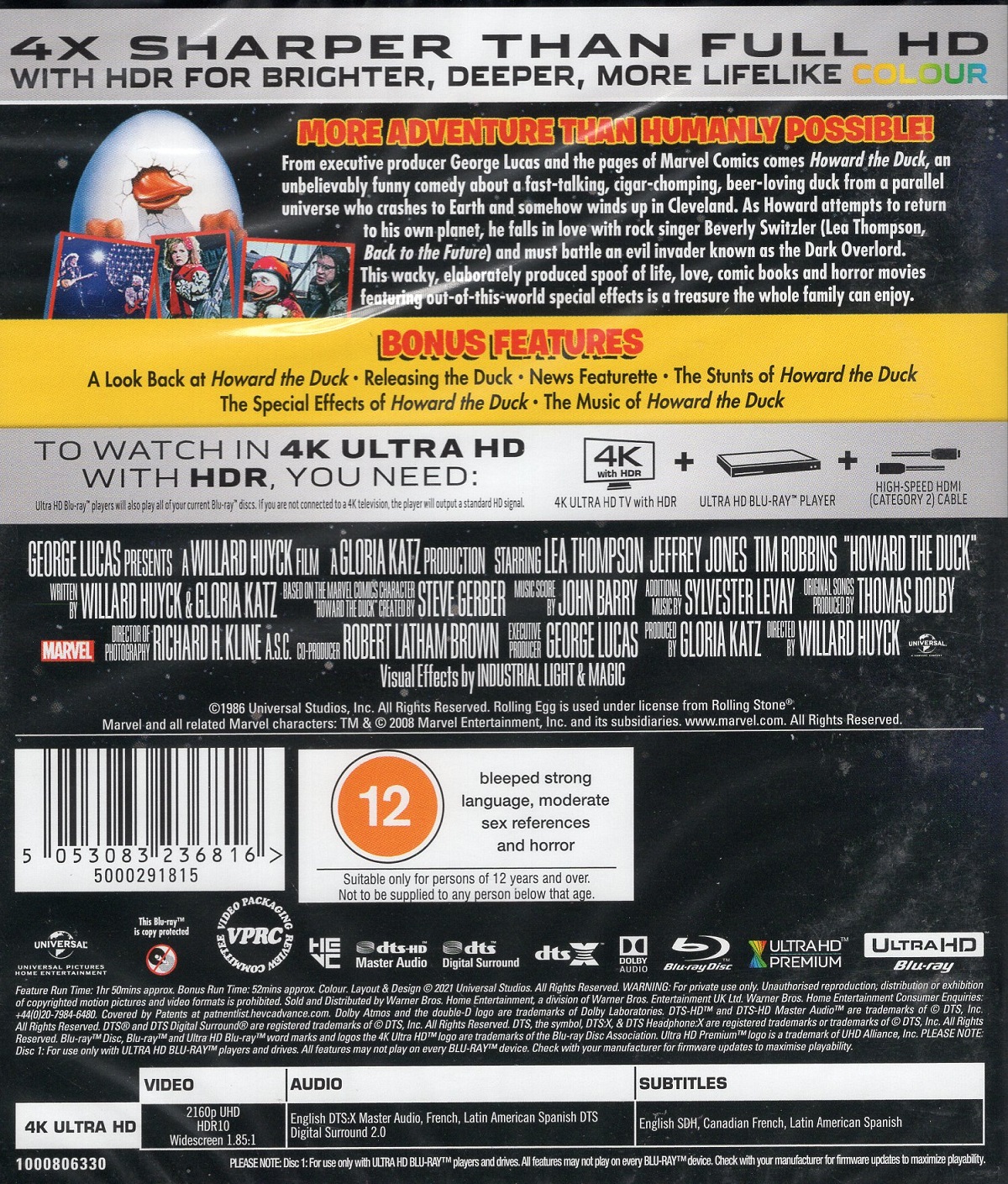Howard the Duck (ej svensk text) (4K Ultra HD) - 2
