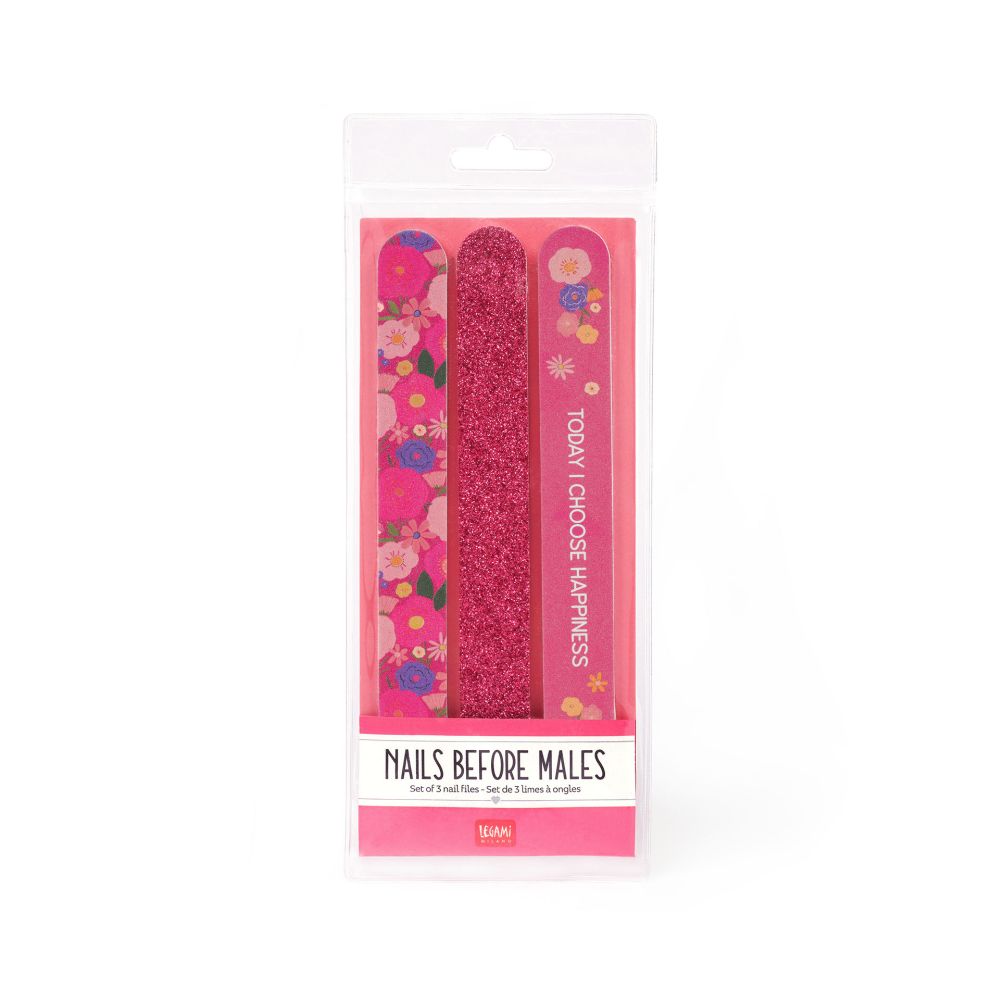 Nagelfilar, Flowers, Set med tre nagelfilar - 3