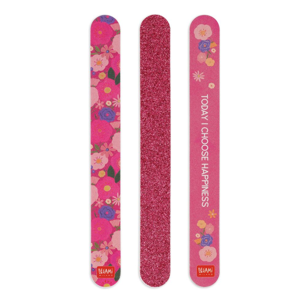 Nagelfilar, Flowers, Set med tre nagelfilar
