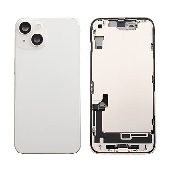 Original iPhone 14 Baksida med Komplett Ram - Vit