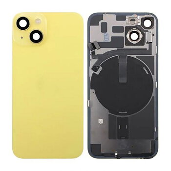 iPhone 14 Baksida Glas med lins samt tejp - Gul