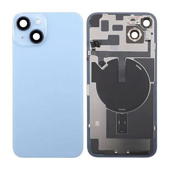 iPhone 14 Plus Baksida Glas med lins samt tejp - Blå
