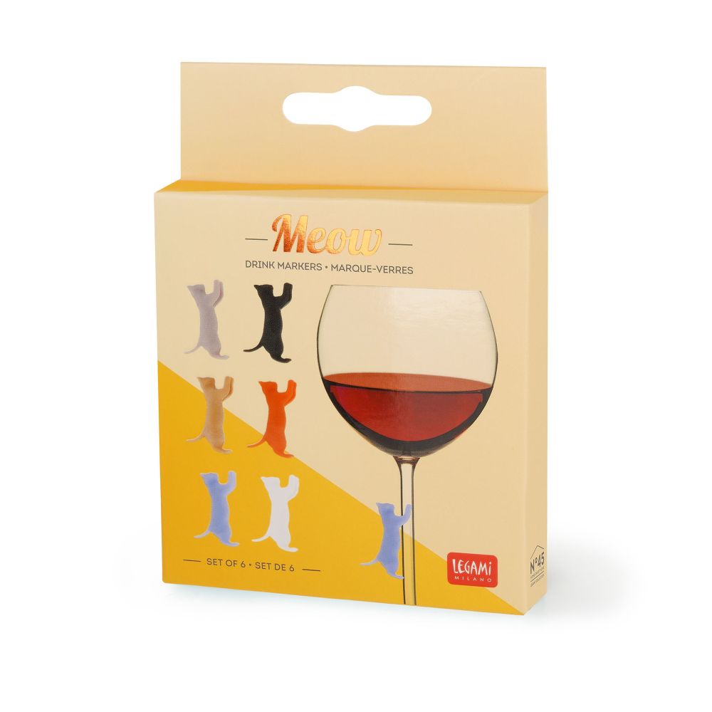 Drink markers, Meow - set med 6 st.