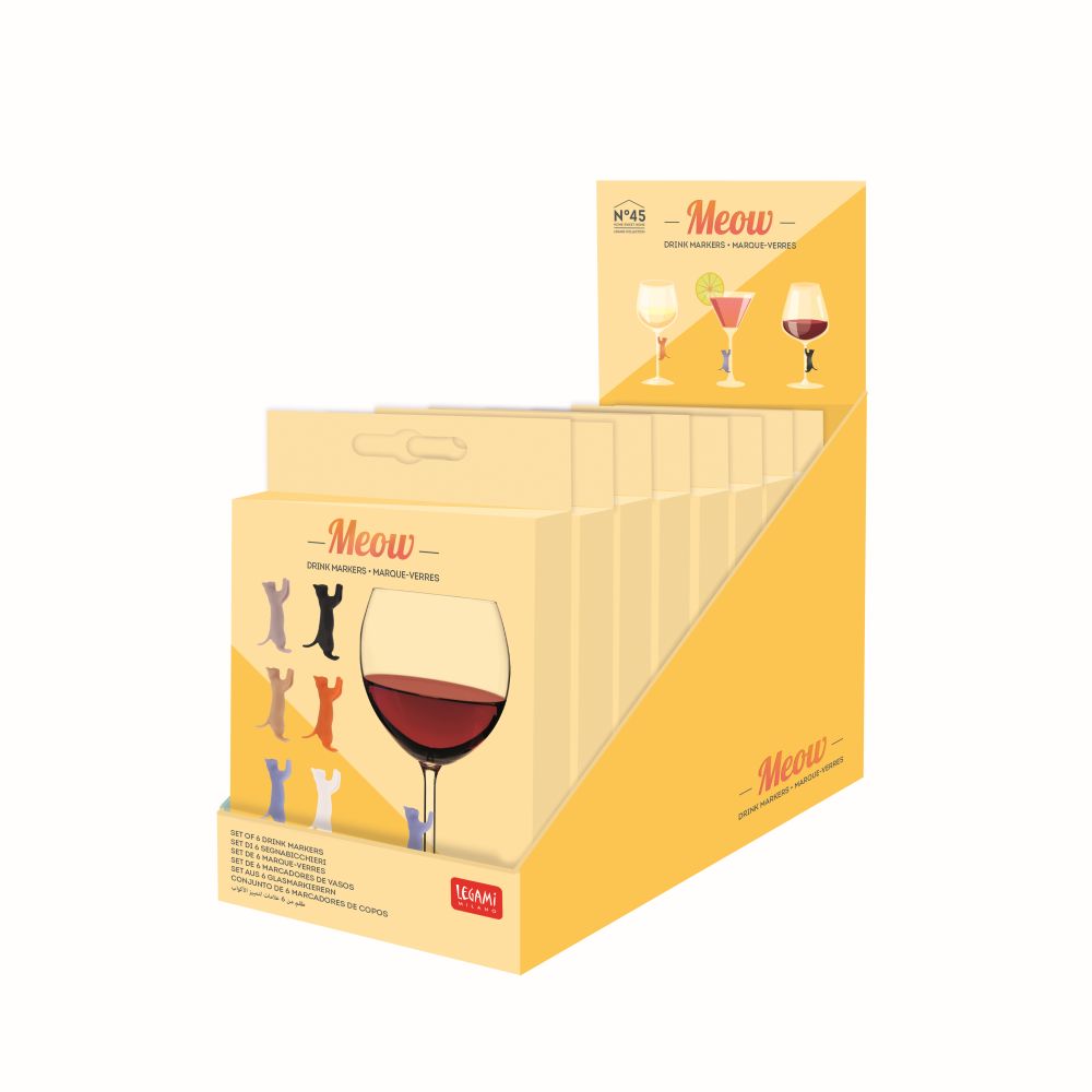 Drink markers, Meow - set med 6 st. - 2