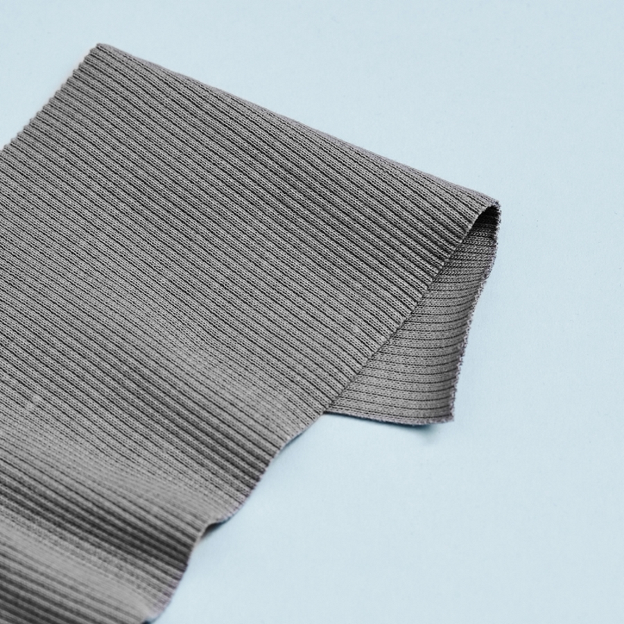 RIBBED CUFF/JERSEY - GRAY STONE