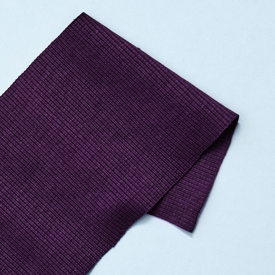 RIBBED CUFF/JERSEY - PLUM