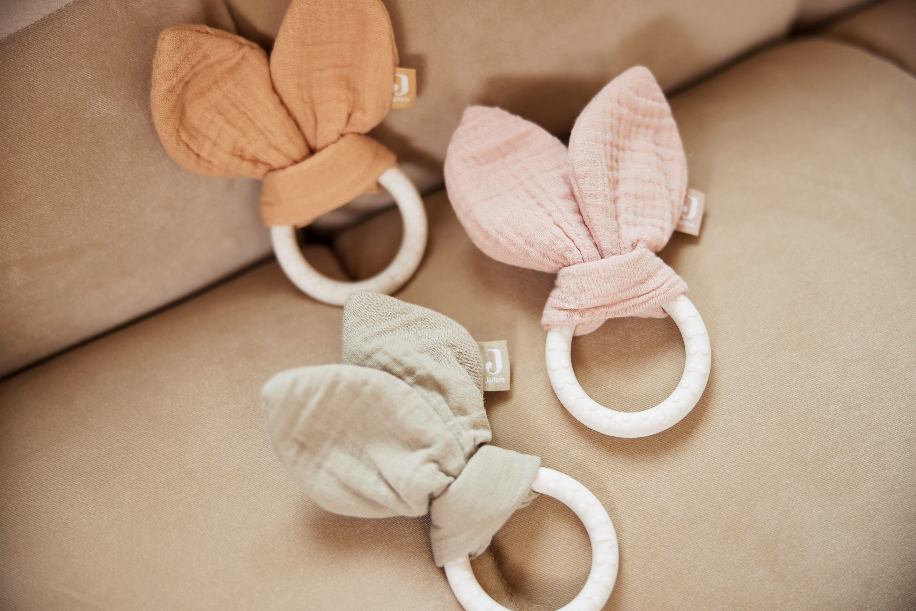 Jollein Bitring Silicone Bunny Ears Wild Rose - 7