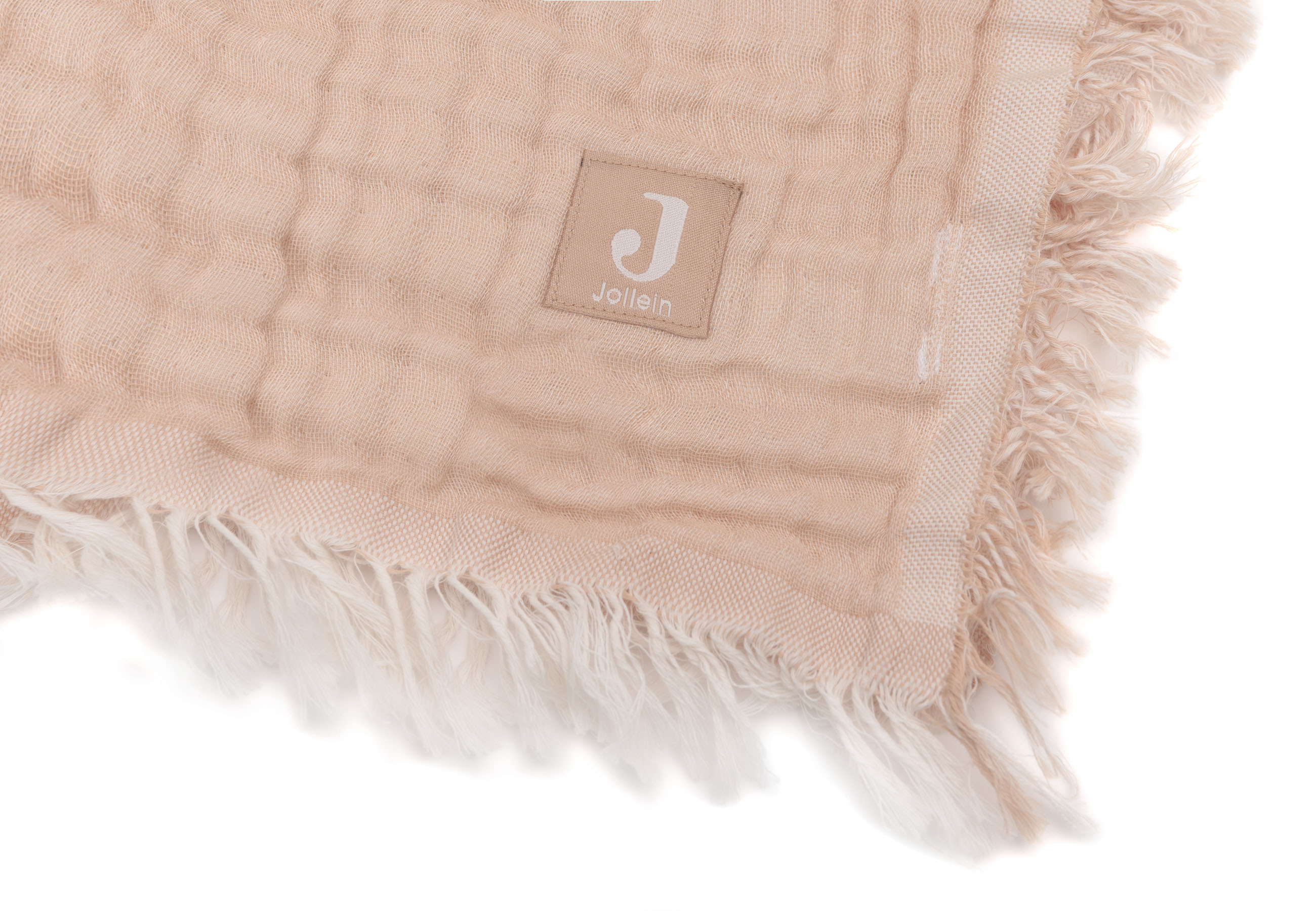 Jollein Muslinfilt Fringe 75x100cm Moonstone/Ivory GOTS - 8