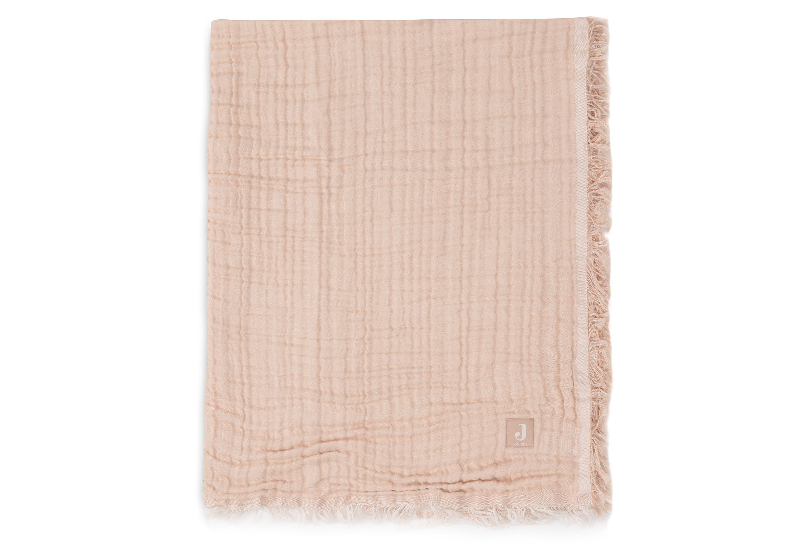 Jollein Muslinfilt Fringe 75x100cm Moonstone/Ivory GOTS - 3