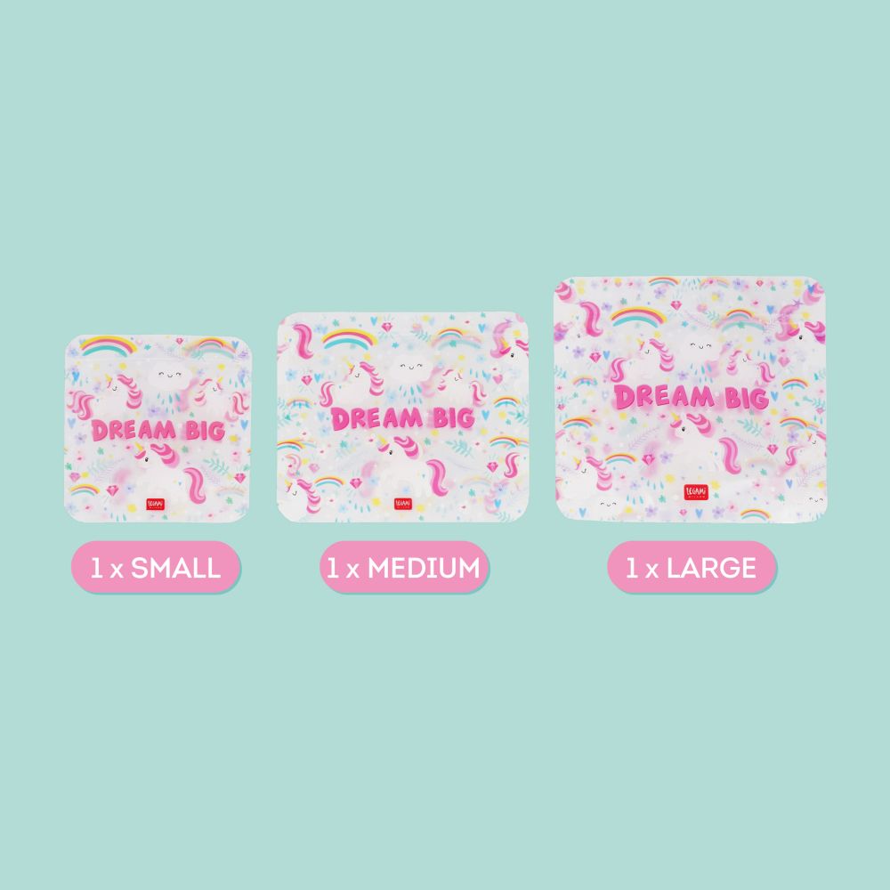 Zip snack bags, set med 3 st. - Unicorn - 4