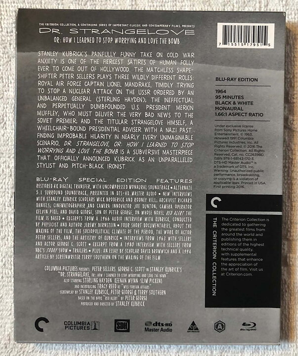 Dr. Strangelove or: How I Learned to Stop Worrying and Love The Bomb Blu-ray Criterion Collection