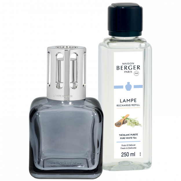 Maison Berger Lampa Cube Grey Gift Set Cotton Caress