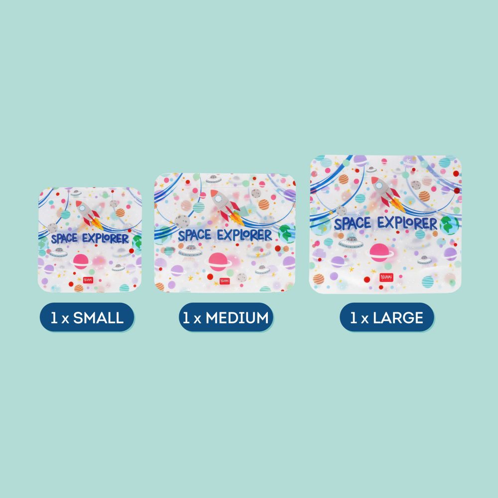 Zip snack bags, sæt med 3 stk. - Space - 5