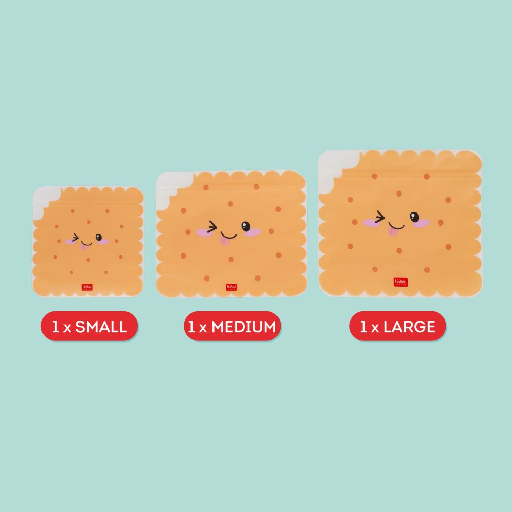 Zip snack bags, set med 3 st. - Cookie - 4