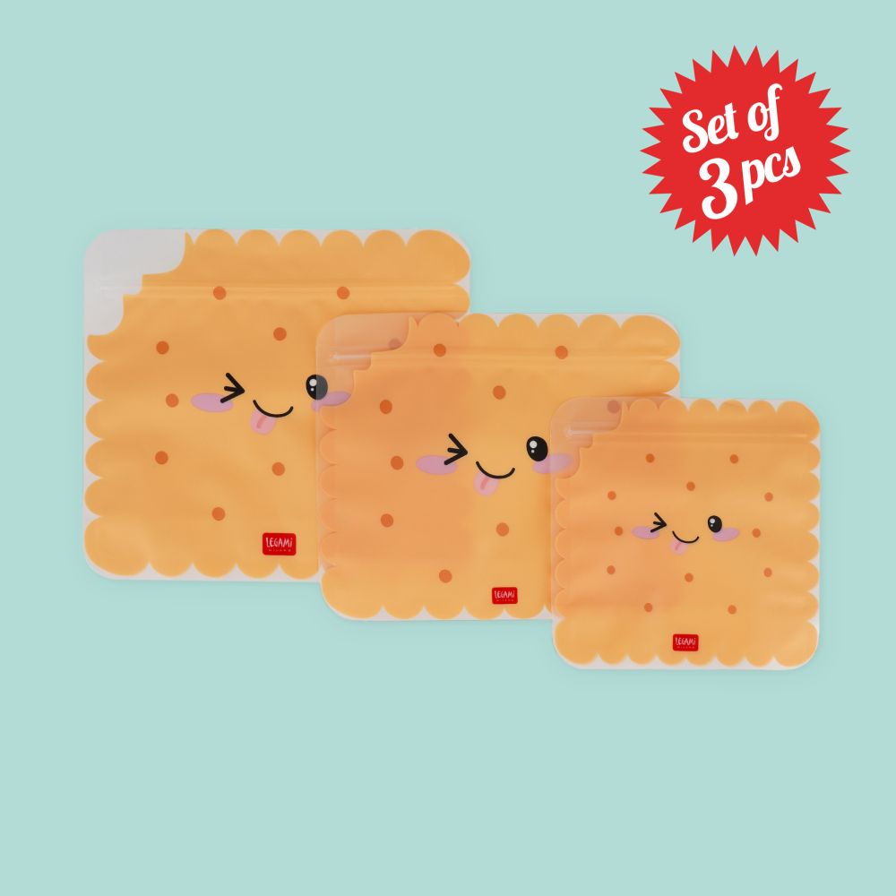 Zip snack bags, set med 3 st. - Cookie - 3