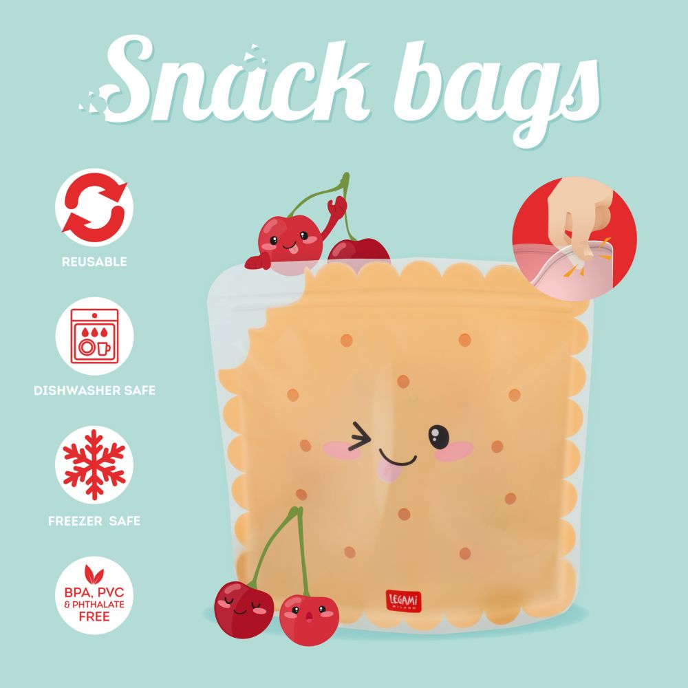 Zip snack bags, set med 3 st. - Cookie - 2