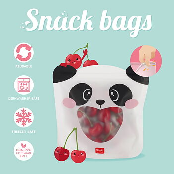 Zip snack bags, set med 3 st. - Panda