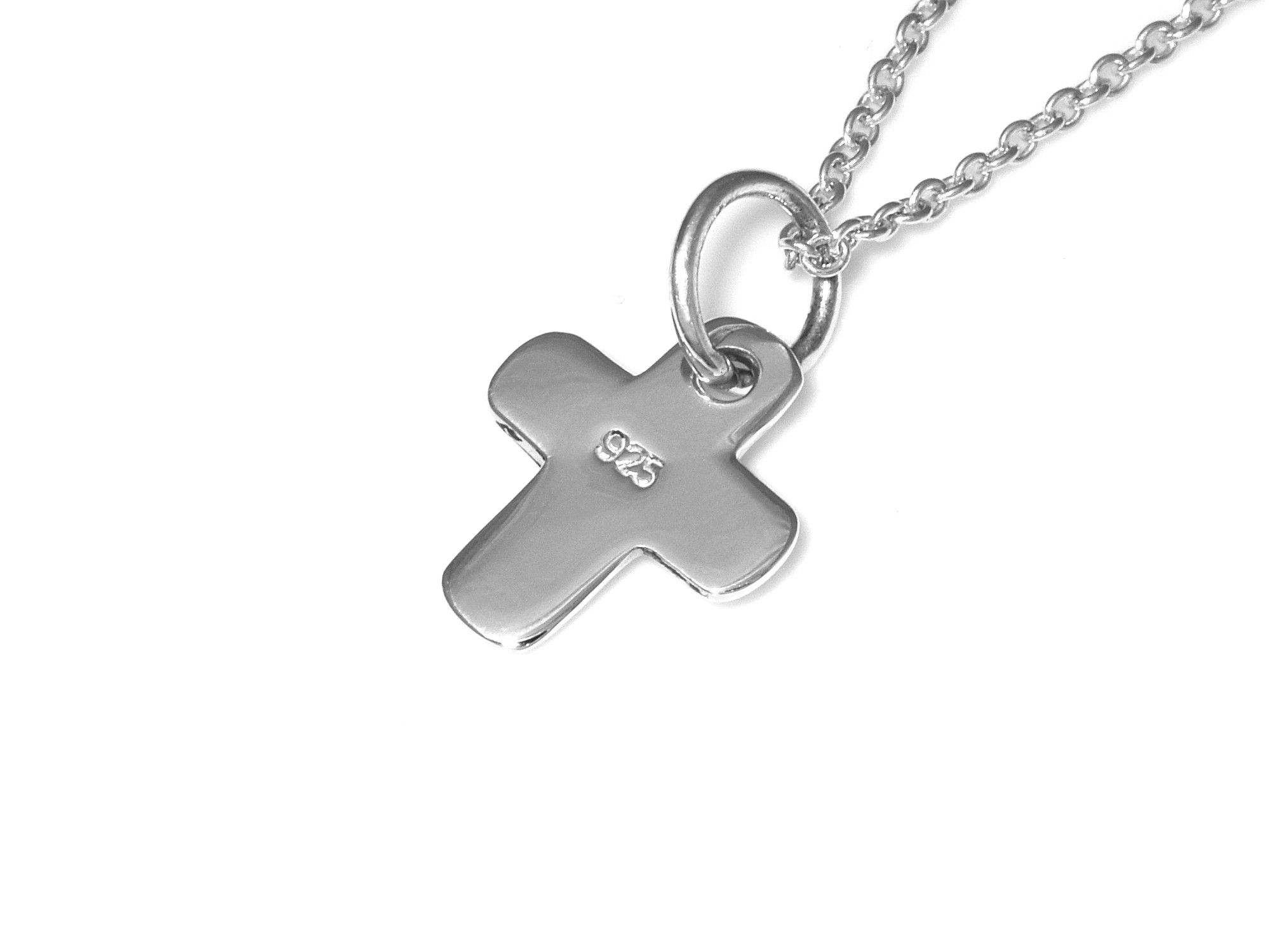 Litet Kors Halsband i Äkta 925 Silver, Kristendom Hänge, Dop och Konfirmation Smycke - 3