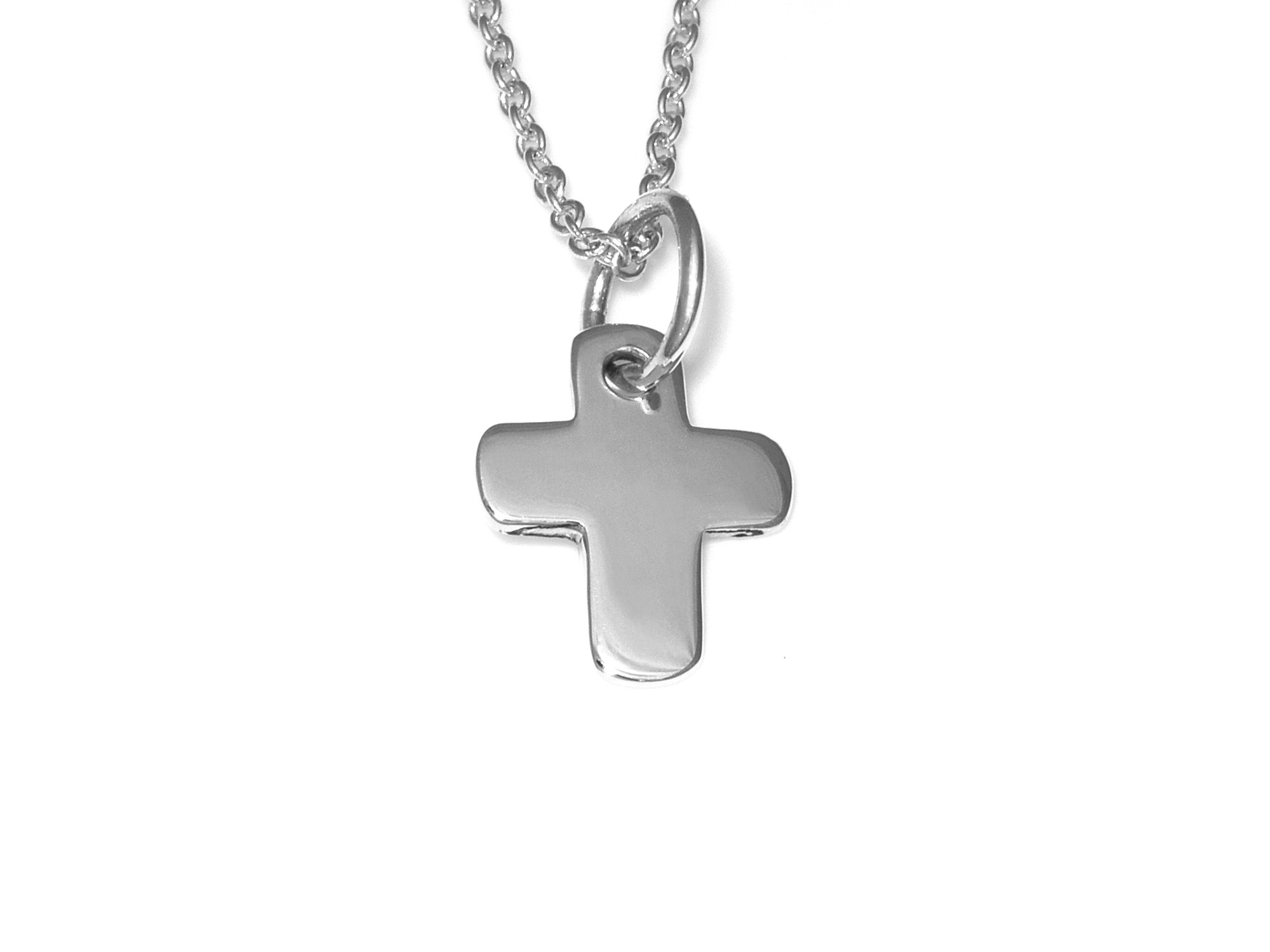 Litet Kors Halsband i Äkta 925 Silver, Kristendom Hänge, Dop och Konfirmation Smycke - 2