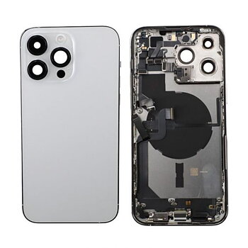 Original iPhone 14 Pro Max Komplett Baksida Med Alla Flex Kablar - Silver