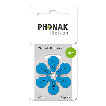 Battery 675 PowerOne Phonak TFT 6 BLI 6stk / pk