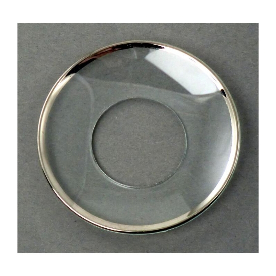 Ljusmanschett - klart glas med silverkant