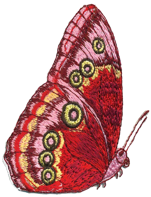 APPLIQUE BUTTERFLY - RED/PINK