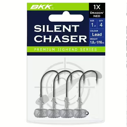 BKK Silent Chaser Draggin´ Ned Jighead 4-pack - 3