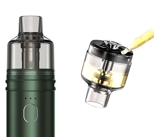 ilustration om hur man fyller på vape-tank på Voopoo doric 60