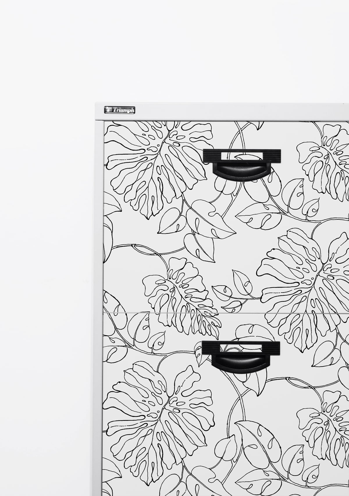 Tropical Linework (Black & White) - Självhäftande Tapet - NW40508 - 3