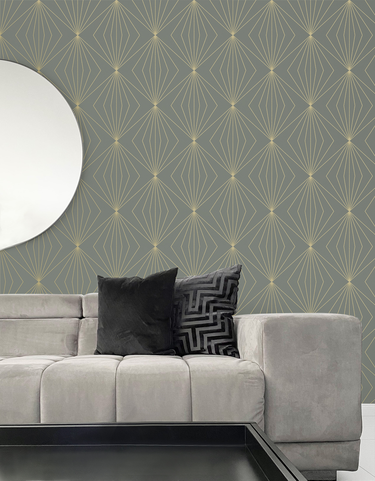 Gem Geometric (Grey & Metallic Gold) - Självhäftande Tapet - NW53105 - 3