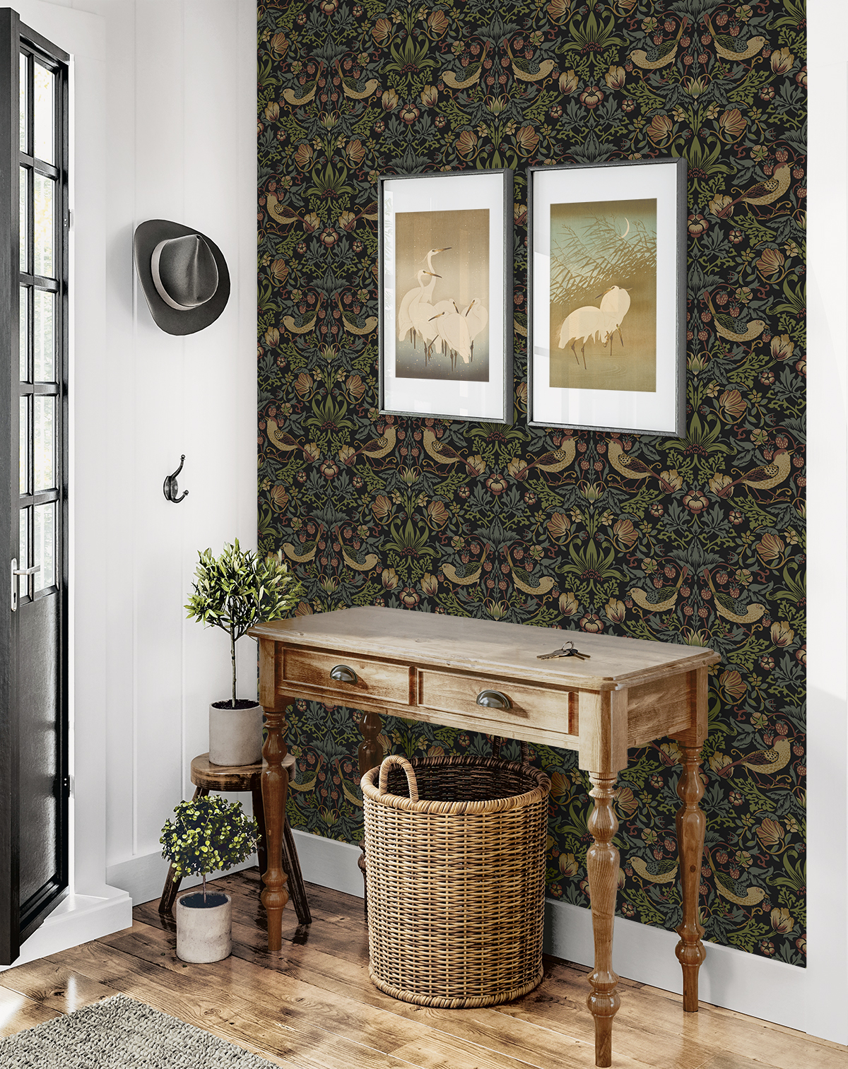Strawberry Garden (Black) - Självhäftande Tapet - NW55401 - 2