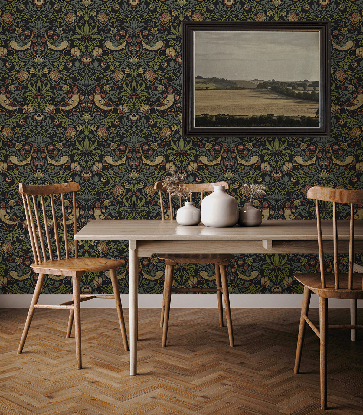 Strawberry Garden (Black) - Självhäftande Tapet - NW55401 - 3