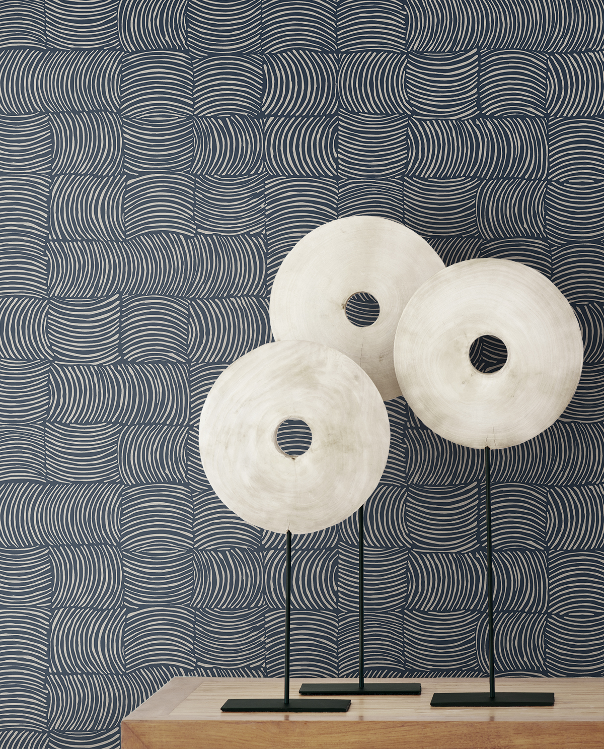 Organic Squares (Blue Denim) - Självhäftande Tapet - NW55902 - 3