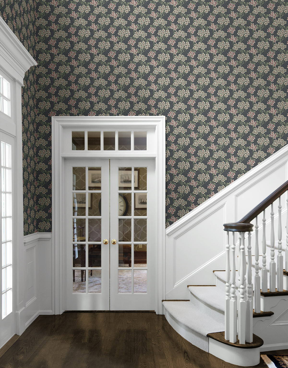 Floral Vine (Smoke & Laurel Green) - Självhäftande Tapet - NW56110 - 2