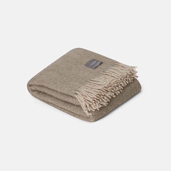 Mohair Pläd Light Taupe & Brindle Melange