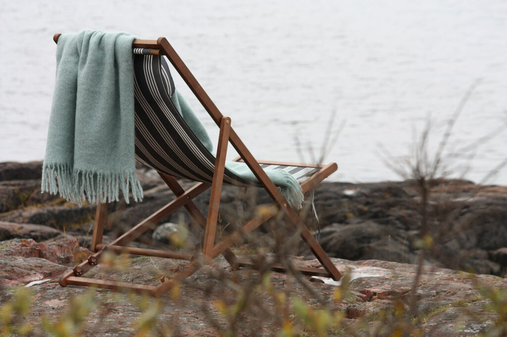 Mohair Pläd Sea Foam & Green Bay Melange - 3
