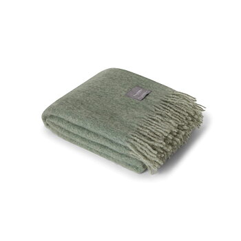 Mohair Pläd Sea Foam & Green Bay Melange