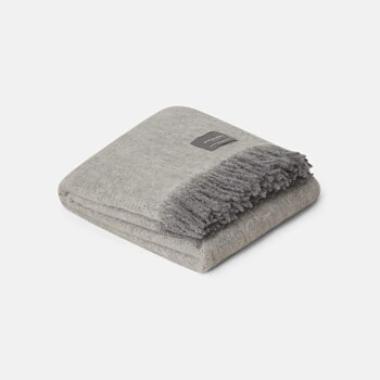 Mohair Pläd White & Skiffer Melange