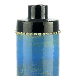 Sylvia Leuchovius (1960s) Blue Studio Vase with Pearls Decor 23 cm