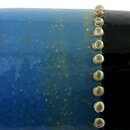 Sylvia Leuchovius (1960s) Blue Studio Vase with Pearls Decor 23 cm