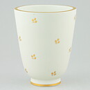 Wilhelm Kåge (Carrara 1934) White Widening Vase with Golden Decor 13 cm
