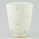 Wilhelm Kåge (Carrara 1934) White Widening Vase with Golden Decor 13 cm
