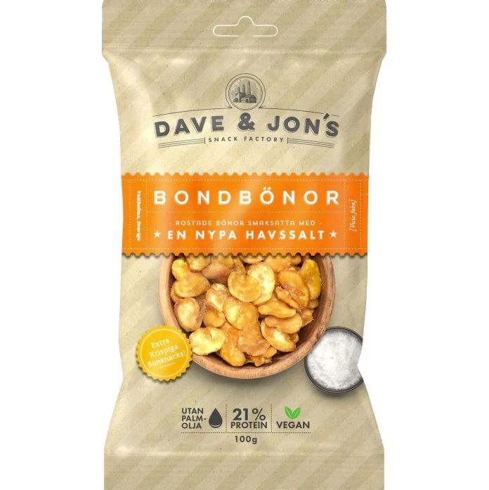Dave & Jon's Rostade Bondbönor Havssalt 100 g