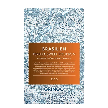 Gringo Nordic - Pereira Sweet Natural - Brasilien - Mellan-mörkrostade hela kaffebönor - 250g