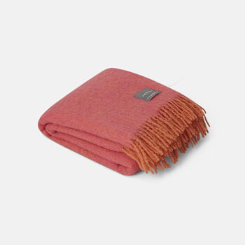 Mohair Pläd Orange & Pion Melange