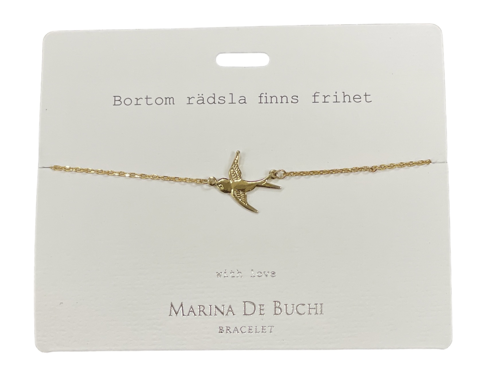 Budskaps Armband - Duva - "Bortom rädsla finns frihet"
