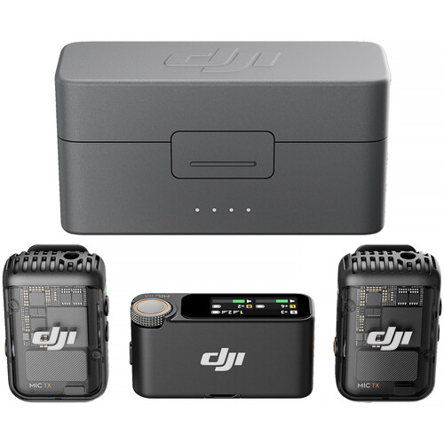 DJI Mic 2 2 Person Compact Digital Wireless Microphone System Recorder for Camera Smartphone 2.4 GHz