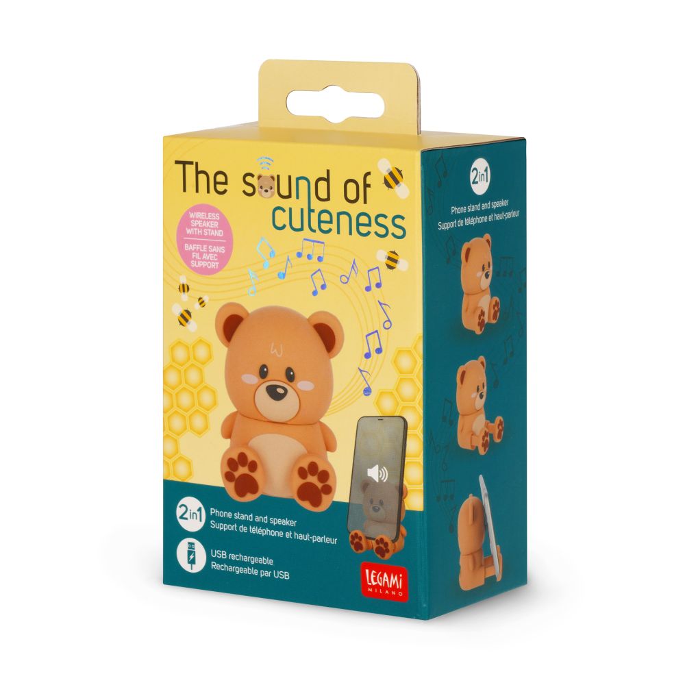 The sound of cuteness, Teddy bear, trådløs højttaler med mobiltelefonholder - 3