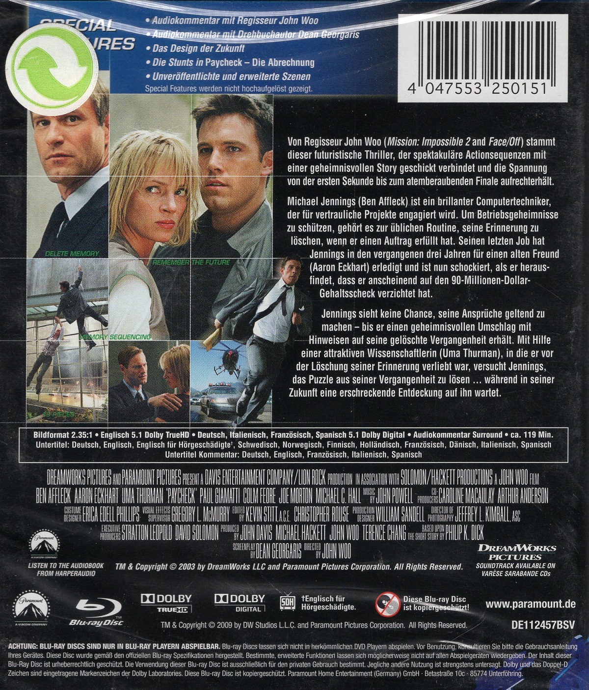 Paycheck (Blu-ray) - 2